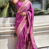 Enigmatic Purple Soft Banarasi Silk Saree With Quixotic Blouse Piece