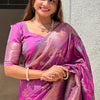 Enigmatic Purple Soft Banarasi Silk Saree With Quixotic Blouse Piece