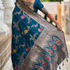 Demesne Teal Blue Soft Banarasi Silk Saree With Forbearance Blouse Piece