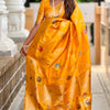 Admirable Yellow Soft Banarasi Silk Saree With Angelic Blouse Piece