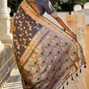 Engrossing Blue Soft Banarasi Silk Saree With Desiring Blouse Piece
