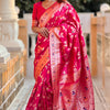 Glorious Dark Pink Soft Banarasi Silk Saree With Classic Blouse Piece