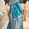 Luxuriant Rama Soft Banarasi Silk Saree With Elaborate Blouse Piece