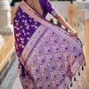 Piquant Royal Purple Soft Banarasi Silk Saree With Effulgent Blouse Piece