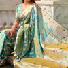 Ineffable Sea Green Soft Banarasi Silk Saree With Scrupulous Blouse Piece