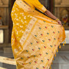 Opulent Yellow Soft Banarasi Silk Saree With Diaphanous Blouse Piece