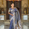Lissome Grey Soft Banarasi Silk Saree With Ephemeral Blouse Piece