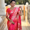 Delightful Pink Soft Banarasi Silk Saree With Jubilant Blouse Piece