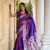 Felicitous Purple Soft Banarasi Silk Saree With Stunning Blouse Piece