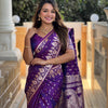 Felicitous Purple Soft Banarasi Silk Saree With Stunning Blouse Piece