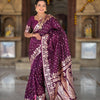 Flameboyant Wine Soft Banarasi Silk Saree With Inspiring Blouse Piece