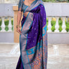 Scrumptious Royal Blue Paithani Silk Saree With Magnificat Blouse Piece