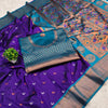 Scrumptious Royal Blue Paithani Silk Saree With Magnificat Blouse Piece