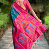 Ephemeral Teal Blue Paithani Silk Saree With Dalliance Blouse Piece