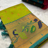 Flaunt Parrot Paithani Silk Saree With Gratifying Blouse Piece
