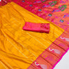 Brood Yellow Paithani Silk Saree With Ebullience Blouse Piece