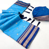 Staring Firozi Soft Banarasi Silk Saree With Blooming Blouse Piece