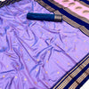 Blissful Lavender Soft Banarasi Silk Saree With Sonorous Blouse Piece