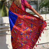 Deserving Royal Blue Paithani Silk Saree With Adorable Blouse Piece