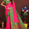 Arresting Dark Pink Paithani Silk Saree With Opulent Blouse Piece