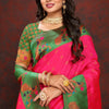 Arresting Dark Pink Paithani Silk Saree With Opulent Blouse Piece