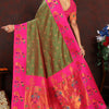 Delightful Green Paithani Silk Saree With Twirling Blouse Piece