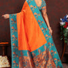 Surpassing Orange Paithani Silk Saree With Ethnic Blouse Piece