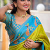 Opulent Parrot Paithani Silk Saree With Delightful Blouse Piece