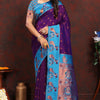 Flamboyant Purple Paithani Silk Saree With Jazzy Blouse Piece