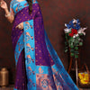 Flamboyant Purple Paithani Silk Saree With Jazzy Blouse Piece