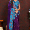 Flamboyant Purple Paithani Silk Saree With Jazzy Blouse Piece