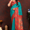 Sensational Sea Green Paithani Silk Saree With Amazing Blouse Piece