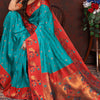 Sensational Sea Green Paithani Silk Saree With Amazing Blouse Piece