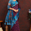 Extraordinary Wine Paithani Silk Saree With Gratifying Blouse Piece