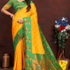 Desiring Yellow Paithani Silk Saree With Ravishing Blouse Piece
