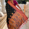 Impressive Dark Green Paithani Silk Saree With Adorning Blouse Piece