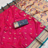 Sophisticated Dark Pink Paithani Silk Saree With Pretty Blouse Piece