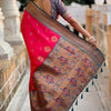 Sophisticated Dark Pink Paithani Silk Saree With Pretty Blouse Piece