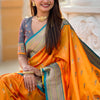 Unique Mustard Paithani Silk Saree With Girlish Blouse Piece