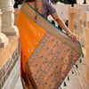Unique Mustard Paithani Silk Saree With Girlish Blouse Piece