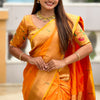 Winsome Mustard Paithani Silk Saree With Unique Blouse Piece