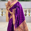 Ailurophile Purple Paithani Silk Saree With Incomparable Blouse Piece