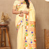 Wonderful Beige Paithani Silk Saree With Classy Blouse Piece