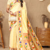 Wonderful Beige Paithani Silk Saree With Classy Blouse Piece