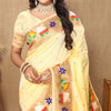 Wonderful Beige Paithani Silk Saree With Classy Blouse Piece