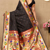 Amazing Black Paithani Silk Saree With Capricious Blouse Piece
