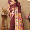 Beautiful Brown Paithani Silk Saree With Appealing Blouse Piece
