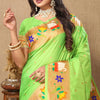 Scrumptious Parrot Paithani Silk Saree With Snappy Blouse Piece