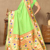 Scrumptious Parrot Paithani Silk Saree With Snappy Blouse Piece
