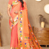 Transcendent Peach Paithani Silk Saree With Vivacious Blouse Piece